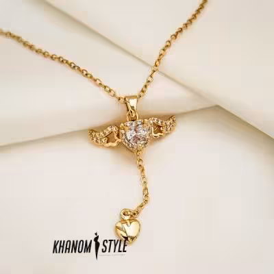 گردنبند استیل طرح قلب بالدار N909