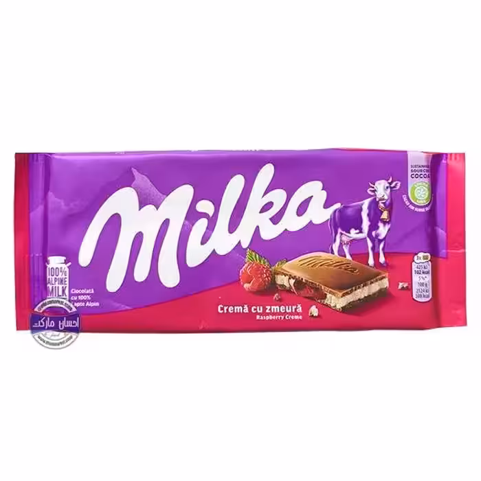 تابلت شکلات میلکا با کرم رزبری