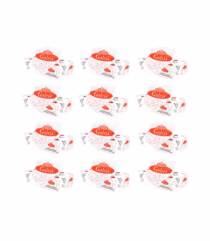 دستمال کاغذی 100 برگ گلریز مدل شادی بسته 12 عددی