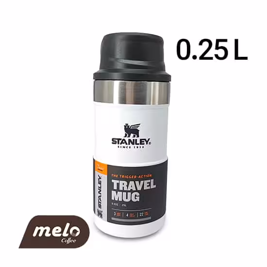 ماگ دکمه دار استنلی مدل Trigger Action (0.25 لیتر – سفید)