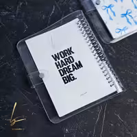 كلاسور شفاف سايز A5 طرح Work Hard