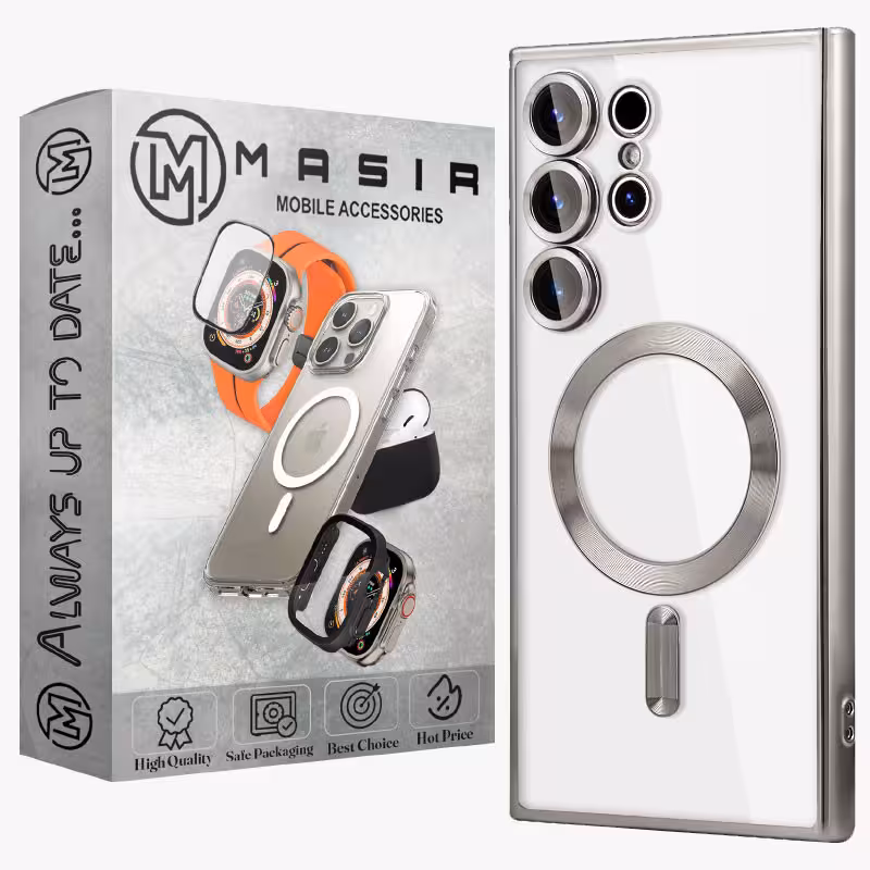 کاور مسیر مدل Magnetic Magsafe Lens مناسب برای گوشی موبایل سامسونگ Galaxy S24 Ultra به همراه محافظ لنز دوربین | کالا مکس