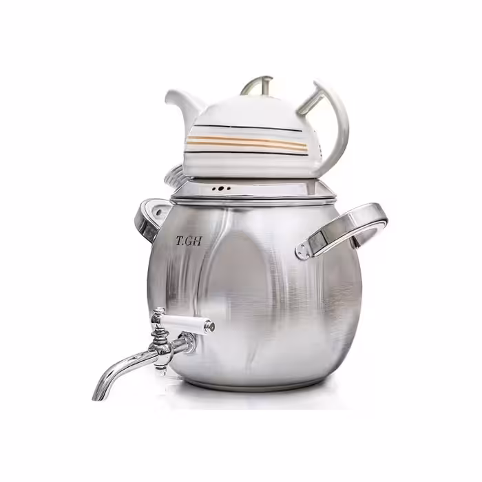 کتری قوری برسام تی جی اچ 6 لیتری شیردار مات کف چدن