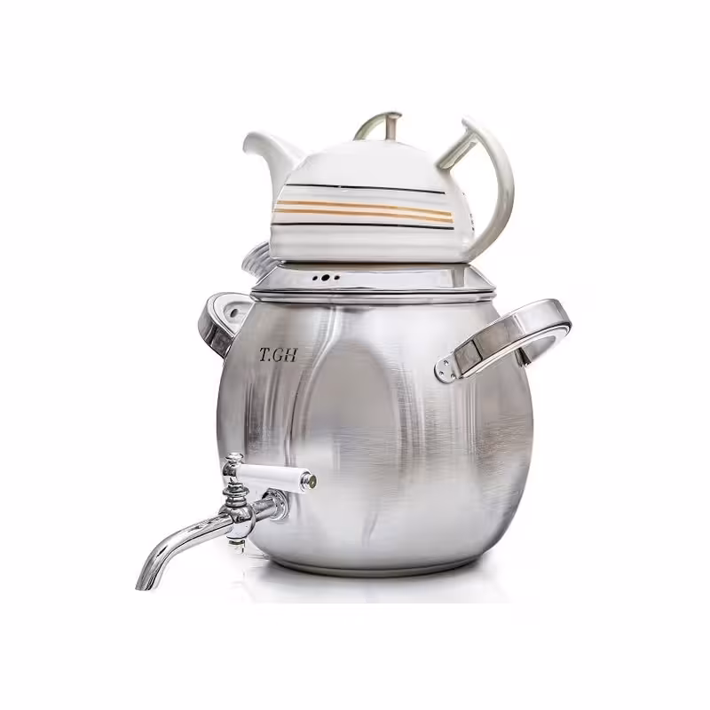 کتری قوری برسام تی جی اچ 6 لیتری شیردار مات کف چدن