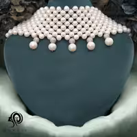 گردنبند نقره زنانه مروارید چوکر (طوق) مدل KEY 6