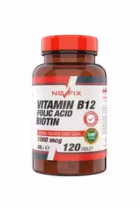 قرص ویتامین B12،فولیک اسید و بیوتین Nevfix - بسته 120 عددی