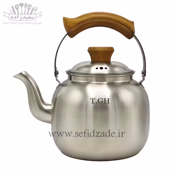 کتری لوله دار قیطاسی بیستون 3.5 لیتری دسته طرح چوب 4010