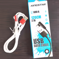 کابل شارژ اندروید معمولی سرعت بالا kingstar k80a طول 120 سانتی متر 