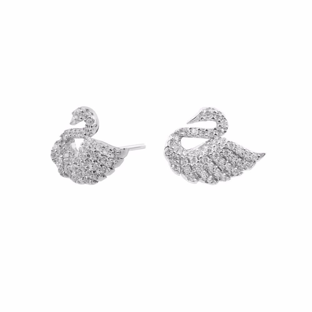 گوشواره زنانه نقره طرح سواروسکی مدل EE B36