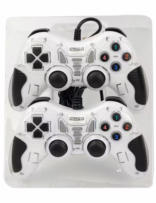 دسته بازی دوبل سیمی شوک‌دار Macher مدل MR-61 سفید