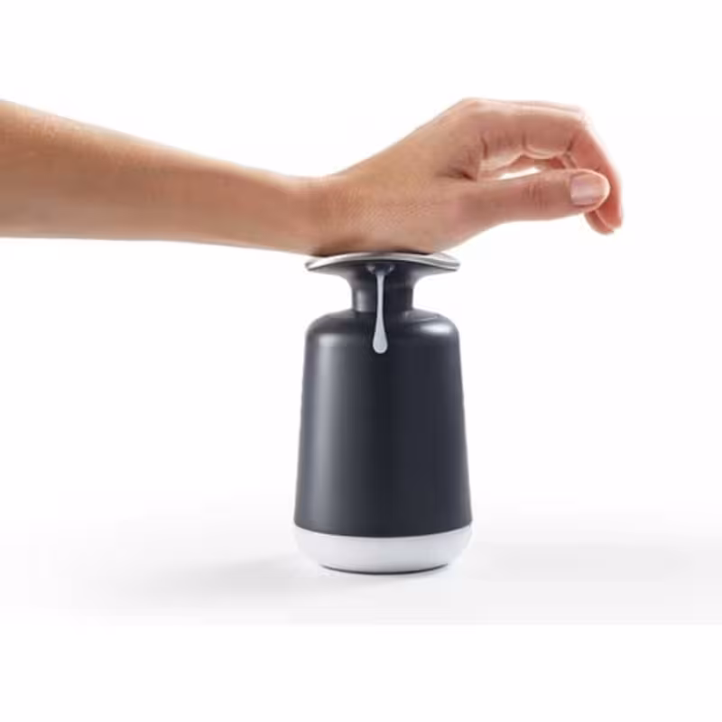 جا مایع و پمپ مایع دستشویی جوف جوزف مدل Presto | طراحی مدرن و جمع‌وجور | رنگ خاکستری | ساخت ه‌شده از پلاستیک مقاوم | مناسب برای استفاده در سرویس بهداشتی یا آشپزخانه | عملکرد فشاری آسان با یک دست | برند معتبر Joseph Joseph | ساخت ترکیه