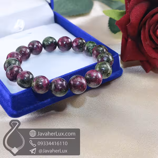 دستبند سنگ روبی زئوسیت _ کد : 400701