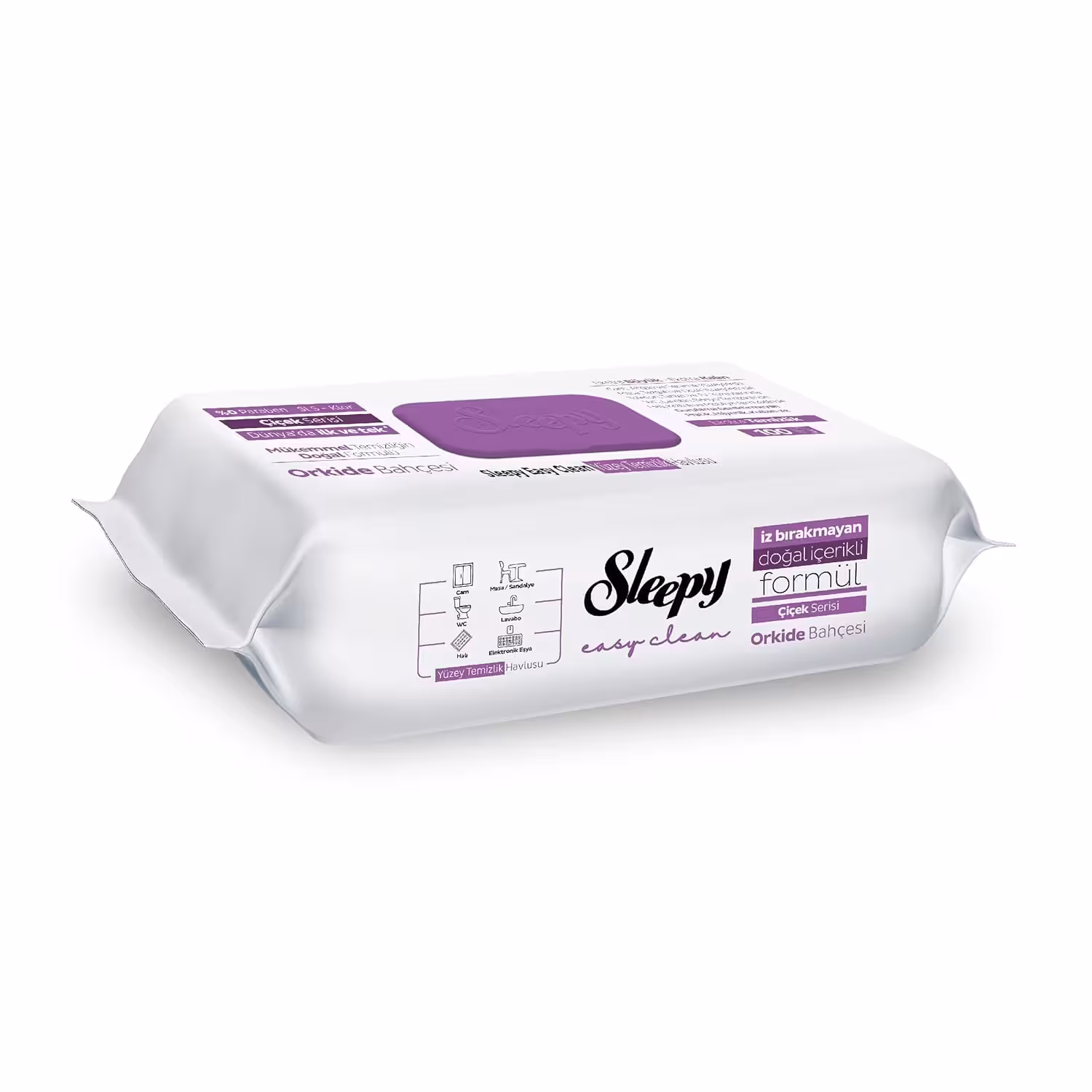 دستمال مرطوب همه کاره اسلیپی با رایحه گل ارکیده بسته 100 عددی