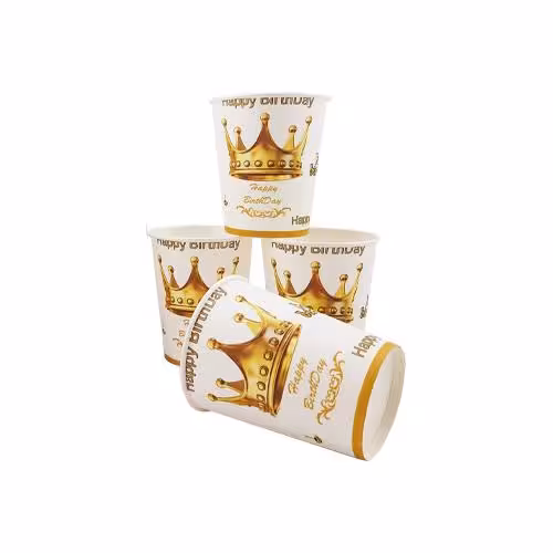 لیوان کاغذی تاج سفید