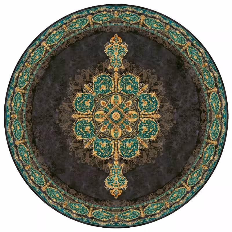 فرش ورساچه گرد کد 300400 خاکستری 1200 شانه