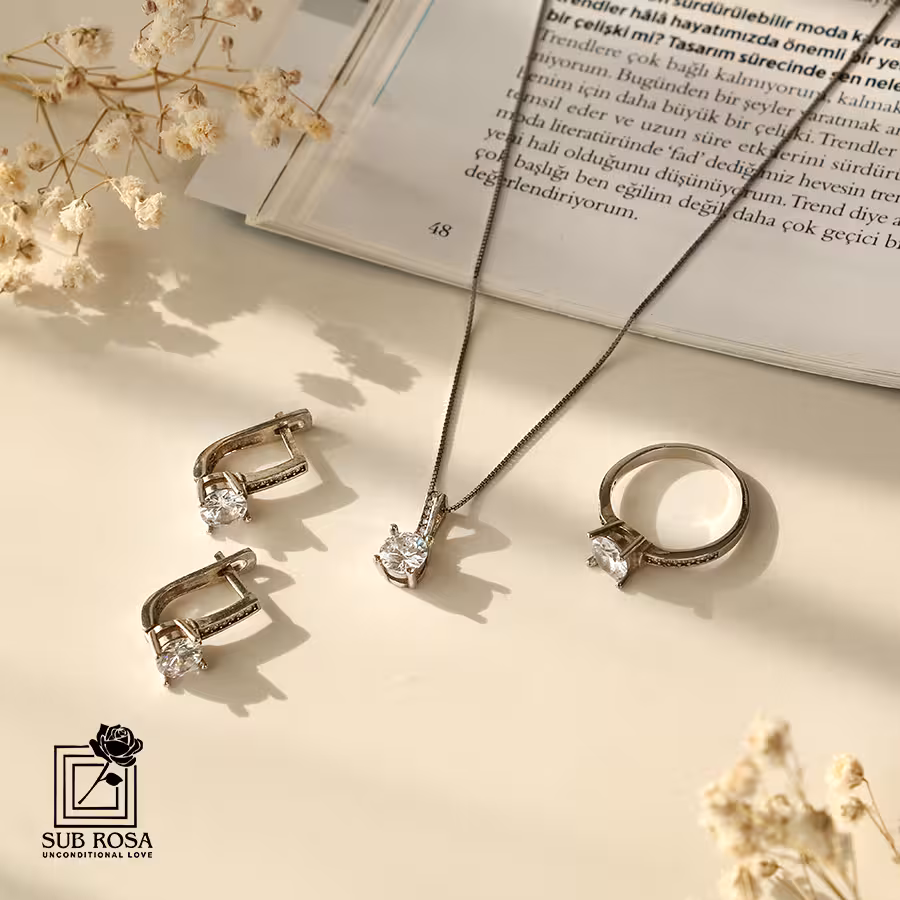 ست نقره نگین دار 13668