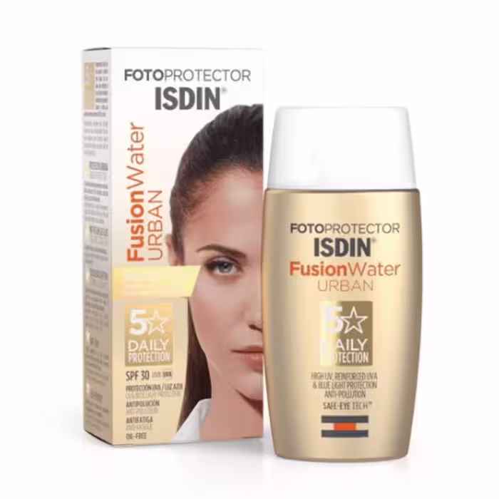 کرم ضد آفتاب بی رنگ ایزدین مدل فیوژن واتر اوربان حجم 50 میل ISDIN