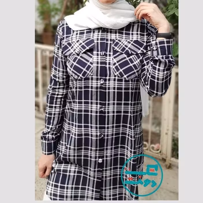 مانتو نخی تابستانه چهار خونه سایز مدیوم(تک دوخت)