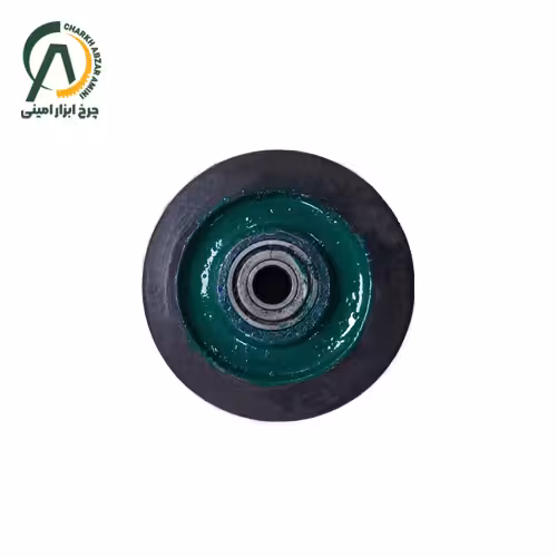 چرخ تک چدن لاستیک سبز قطر 160 میلی متر
