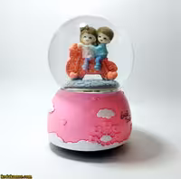 گوی موزیکال برفی (گوی موزیکال دختروپسر دوچرخه سوار) سایز بزرگ