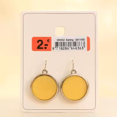 گوشواره آویز دایره ای زرد