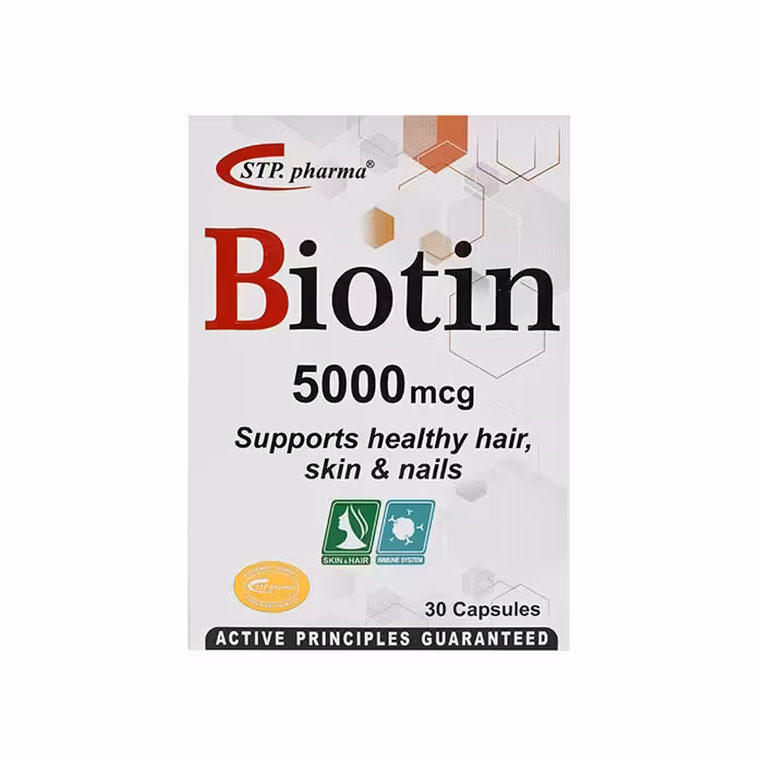 بیوتین 5000، 30 عددی | STP Pharma Biotin 5000 mcg 30
