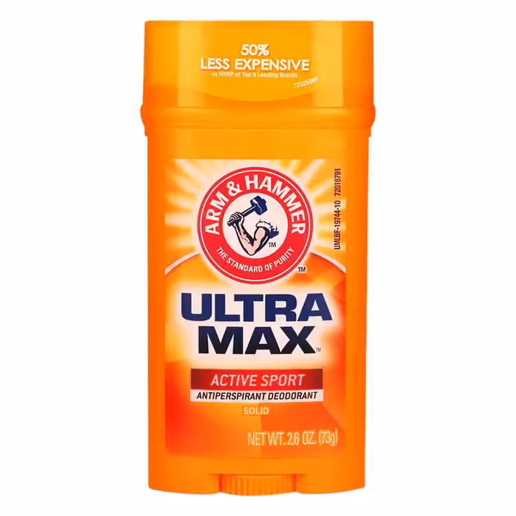 مام صابونی اولترا مکس اکتیو اسپرت آرم اند هامر 73 گرم Arm & Hammer UltraMax Active Sport Invisible Solid Deodorant