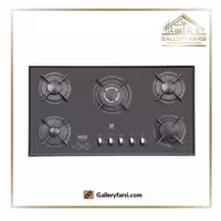 اجاق گاز شیشه ای پنج شعله پرنیان استیل مدل PB-5207 Dتایمر دیجیتال