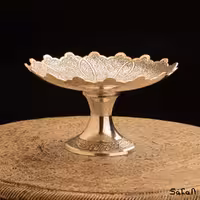 شیرینی خوری برنجی نقره ای طرح سولا