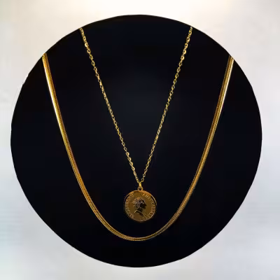 گردنبند دو رج سکه الیزابت و ماری