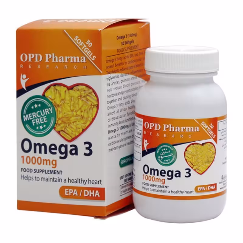 سافت ژل امگا 3 او پی دی فارما 1000 میلی گرم 30 عدد