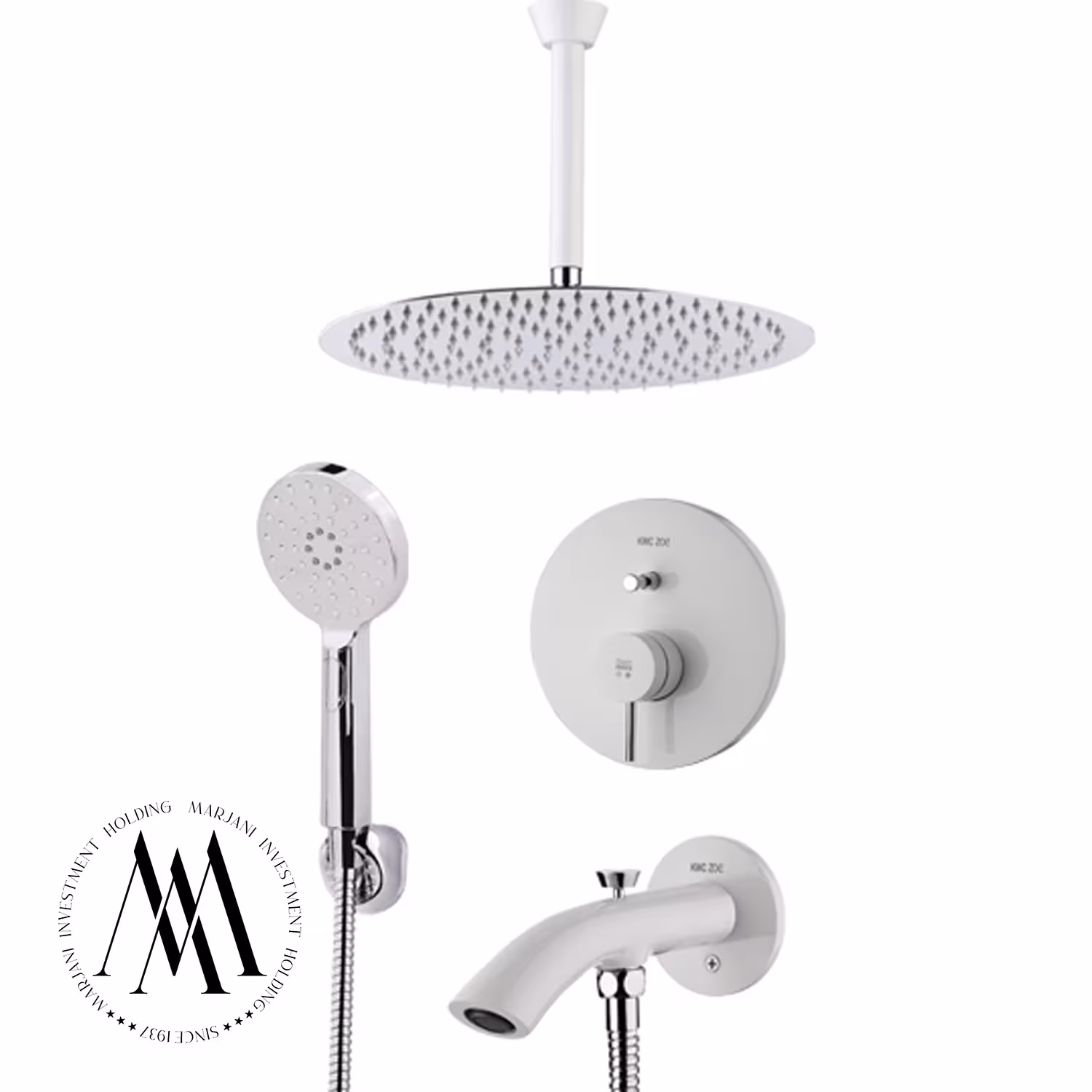 شیر حمام توکار kwc مدل زو تیپ 4 (سفید)