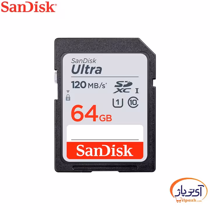 کارت حافظه SDXC U1 سن دیسک ظرفیت 64 گیگابایت سرعت 120MB/s