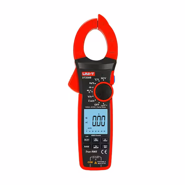 آمپرمتر کلمپی 1000 آمپر AC / DC خازن و دما یونیتی UNI-T UT208B ا Digital Clamp Meter UNI-T UT208B
