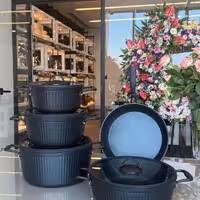 سرویس 9 پارچه kzp طرح آلما  دسته سیلیکونی