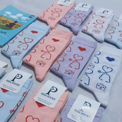 جوراب زنونه طرح پزشکی پک 12 عددی