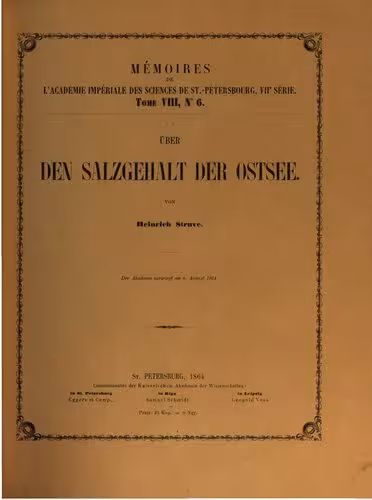 خرید و دانلود نسخه کامل کتاب Über den Salzgehalt der Ostsee