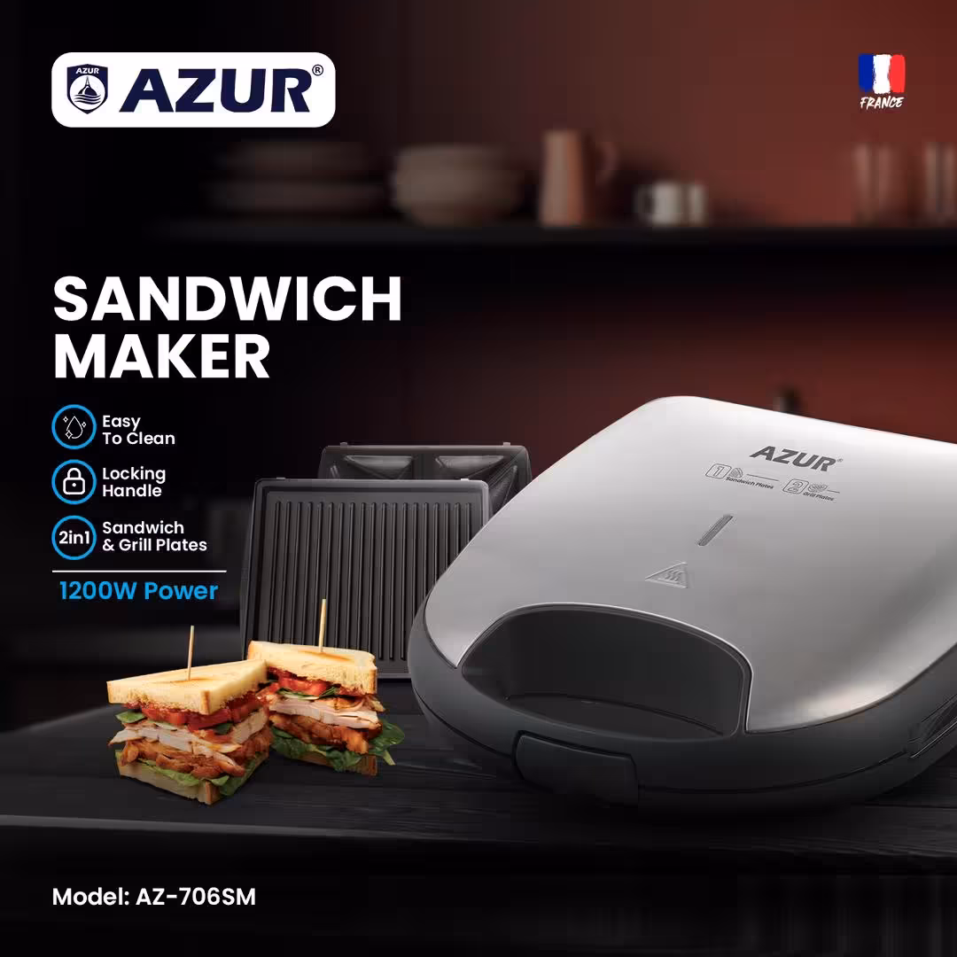 ساندویج ساز دوکاره استیل آزور مدل AZ-706