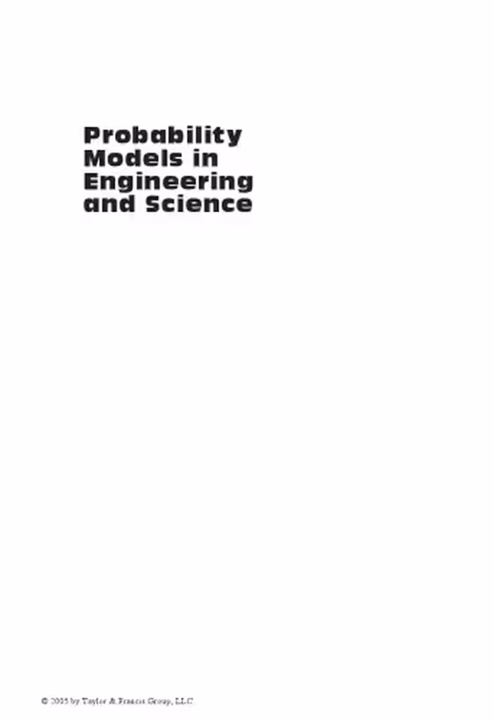خرید و دانلود نسخه کامل کتاب Probability Models in Engineering and Science