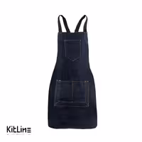 پيشبند جين آبی بلند 4 جيب طرح مربع تک فرم مدل کاترين