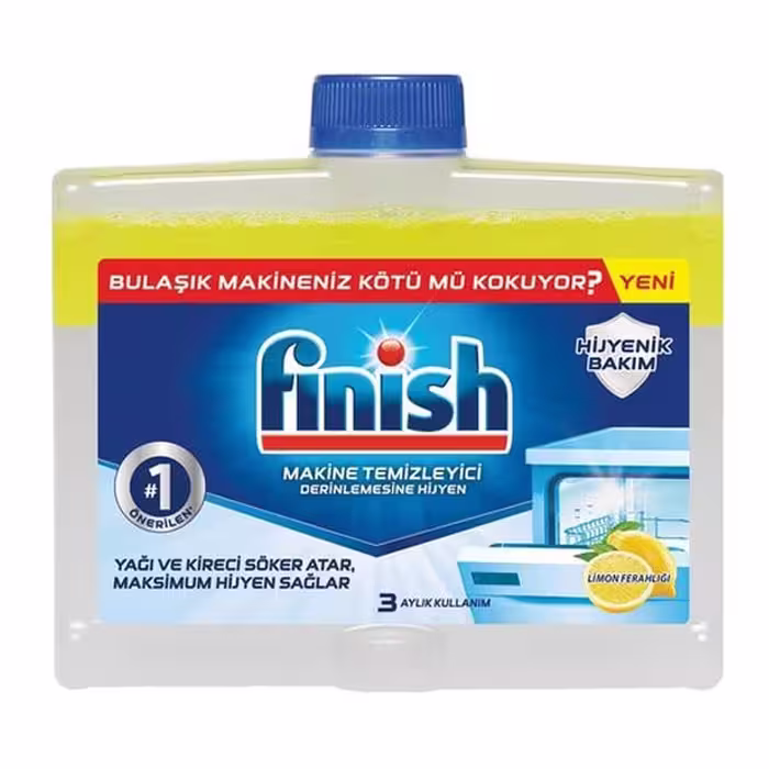 مایع جرم گیر ماشین ظرفشویی فینیش FINISH مدل لیمویی 250 میلی لیتر
