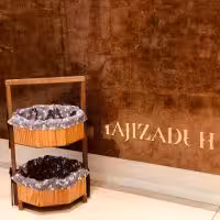 AMIN امین جا سیب پیاز چوبی هشت ضلعی  2طبقه قهوه ای H380 BR-21380