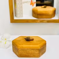 جاشکلاتی و آجیلخوری چوب بلوط با درب چوبی طرح بلوط 