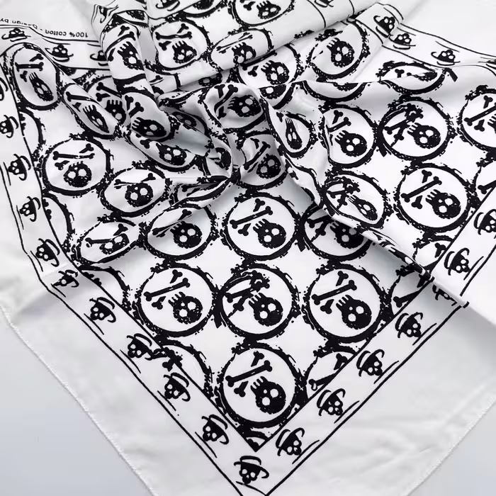 باندانا اسکلت دایره سفید