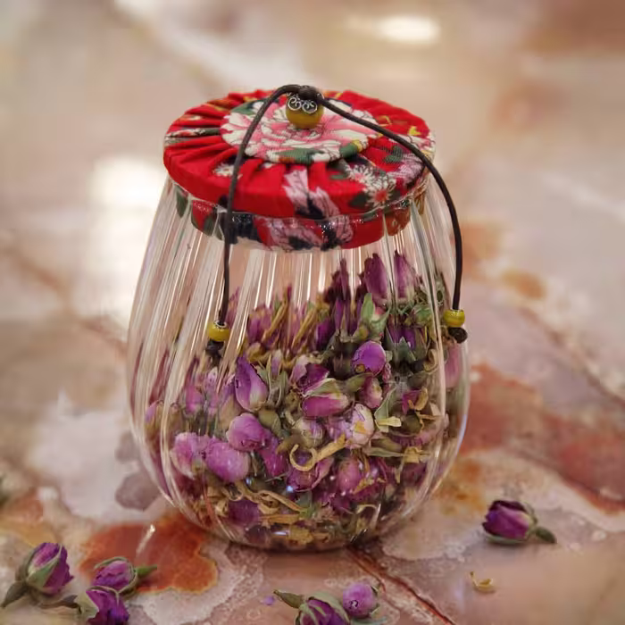بانکه پیرکس درب پارچه ای کوچک قرمز آسا