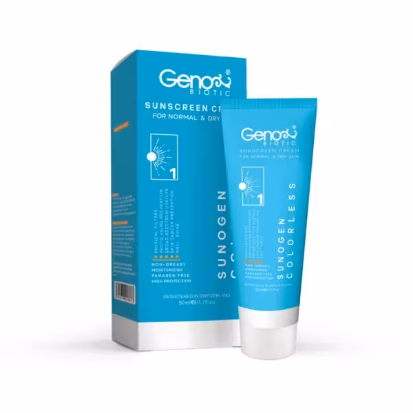 کرم ضد آفتاب بدون رنگ پوست خشک و معمولی ژنوبایوتیک Geno Biotic