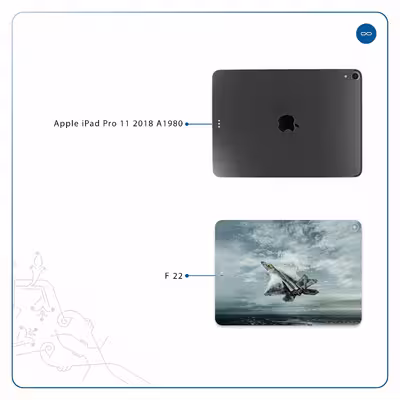 برچسب پوششی ماهوت مدل F-22 Raptor مناسب برای تبلت اپل iPad Pro 11 2018 A1980
