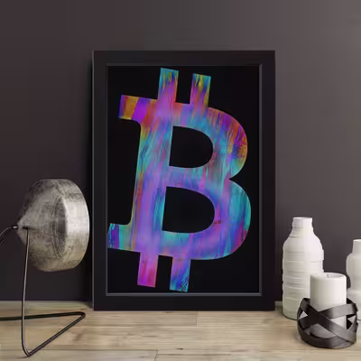 تابلو مدل دکوراتیو Bitcoin کدS1636-b