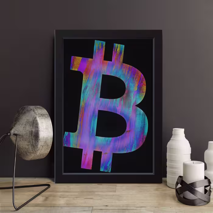 تابلو مدل دکوراتیو Bitcoin کدS1636-b