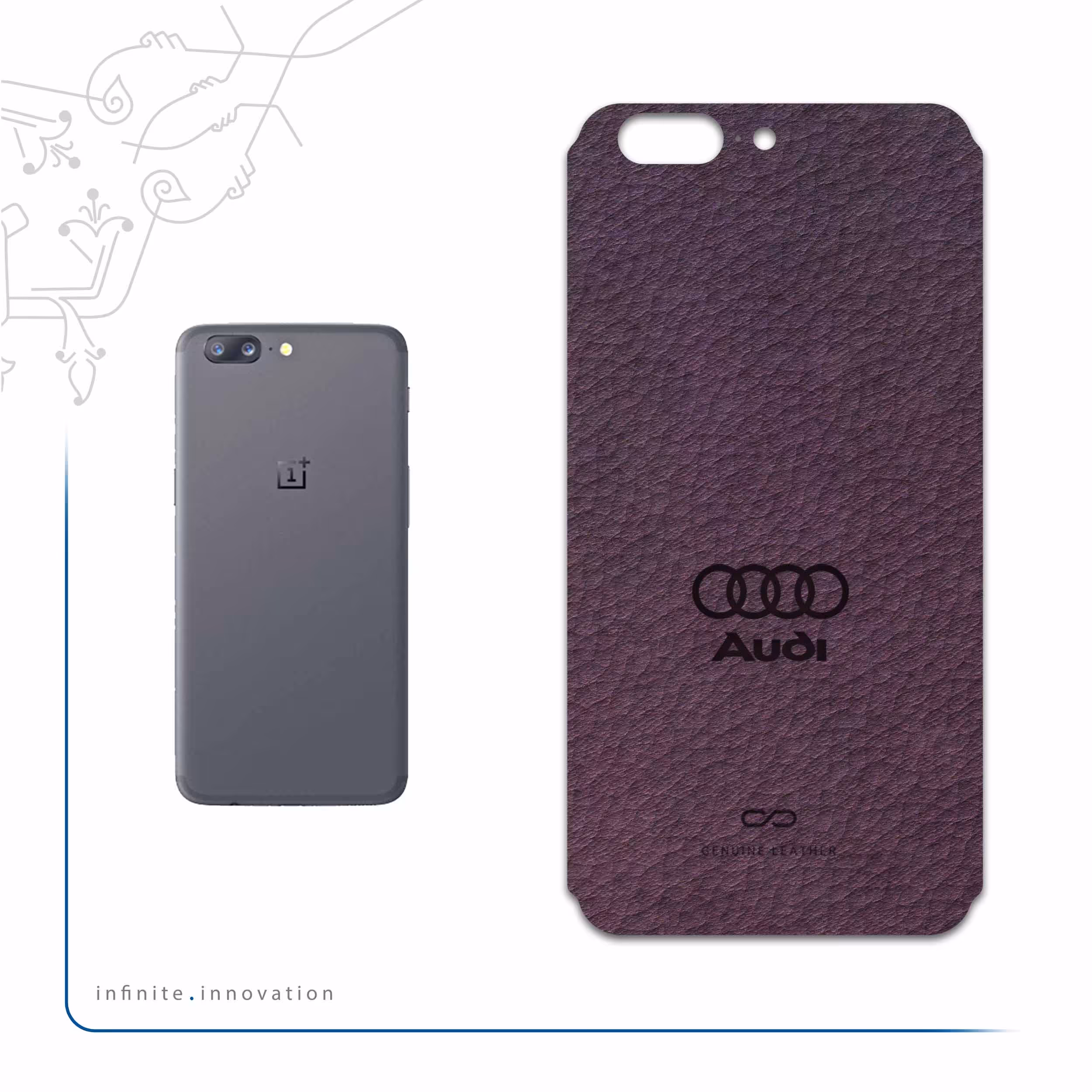 برچسب پوششی ماهوت مدل PL-AUDI مناسب برای گوشی موبایل وان پلاس 5